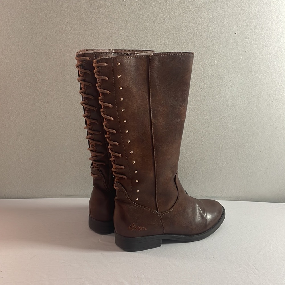 Brown Boots Sugar with Studs and Animal Print .